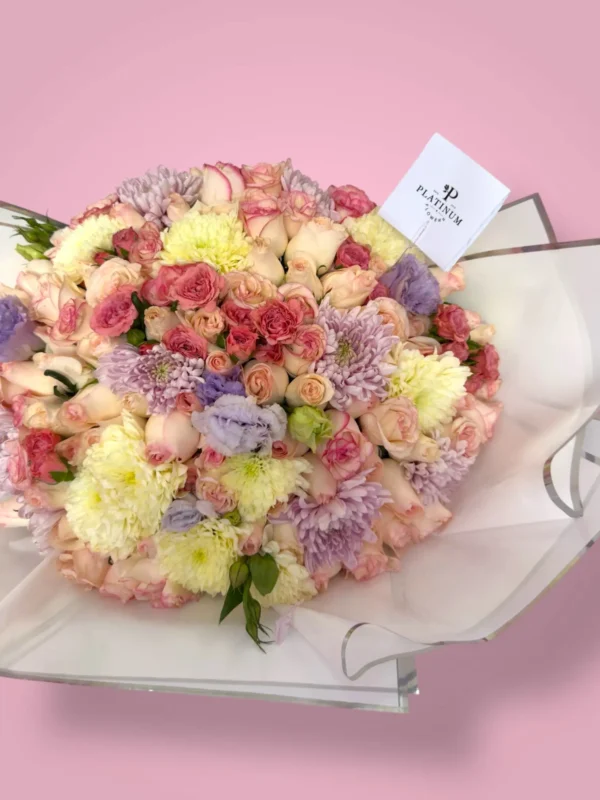 100 Rosas Dovela Con Roxanas, Mini Rosas y Lisianthus - Imagen 3